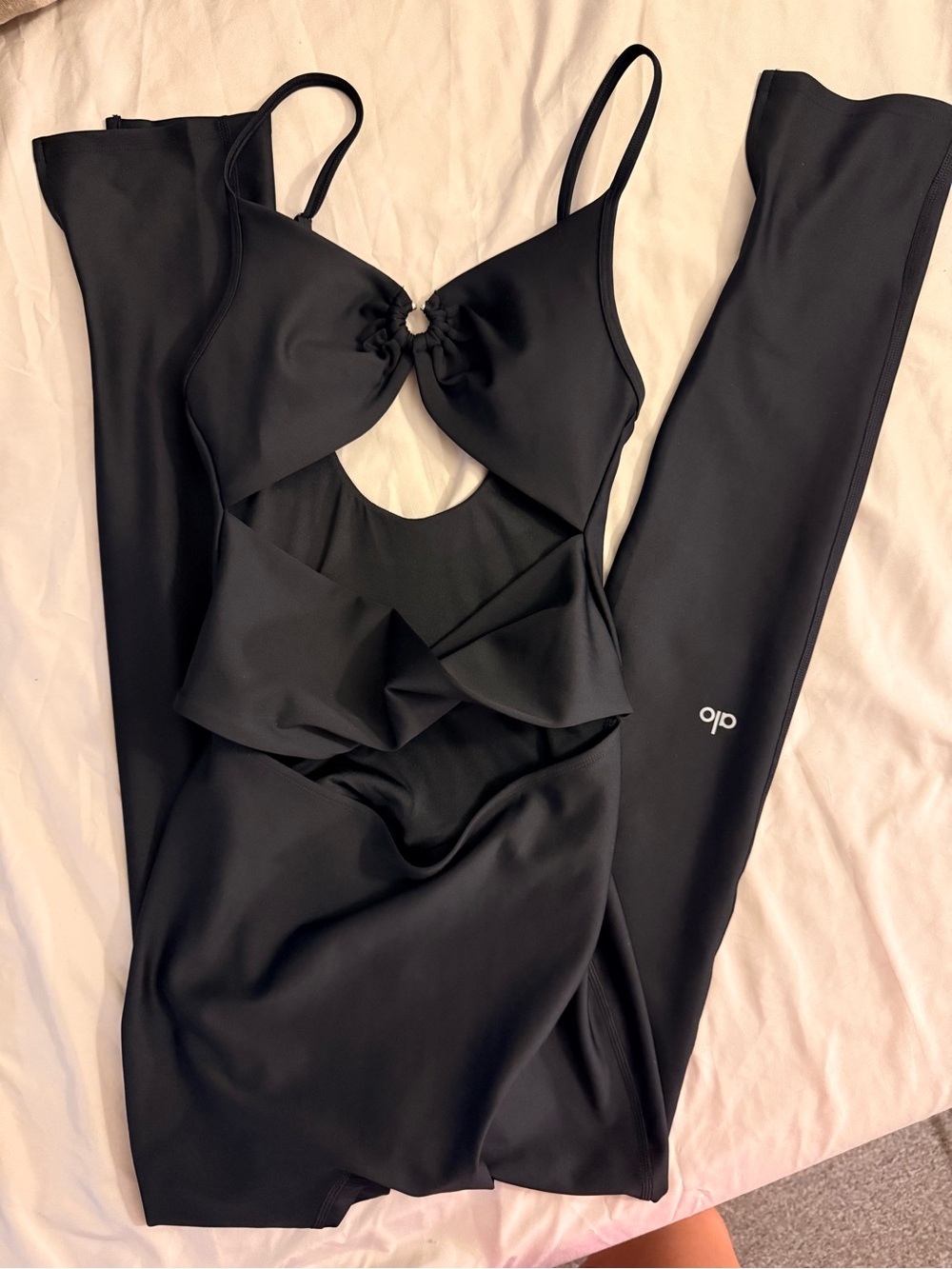 ALO Yoga Black Cutout Jumpsuit